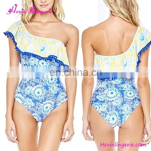2017 Wholesale Swimwear Lady Summer Saxi Printing Bikini High Waist thumbnail-1