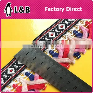 2017 Hot Sale Popular Colorful Soft Garment Jacquard Fringe Trimming thumbnail-3