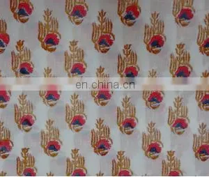 Indian Block Print Fabric Handmade Designer Floral Textile Fabric Jaipuri Fabric / Fabric / 100% Cotton Fabric thumbnail-2