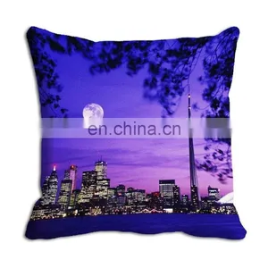 Good Quality New Coming Digital Photo Blue Night City 3D Washable Decorative Cushion Cover thumbnail-1