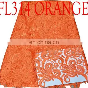 Free Shipping Cheap African Yellow Guipure Lace Fabric African Cord Lace thumbnail-2