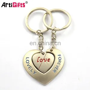 Wholesale Promotion Custom Design Your Own Metal Magnetic Angel Pair Keychain Couple thumbnail-3