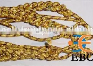 Military Aiguillette, Gold Wire Military Double Tip Uniform Aiguillette, Navy Aiguillette Lanyard, Shoulder Cord thumbnail-2