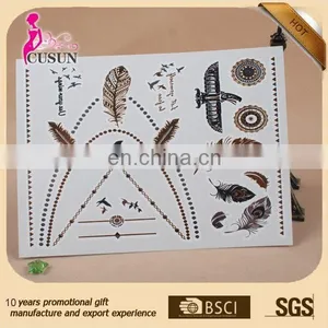 Temporary Newest Hot Sale Metallic Temporary Body Tattoos Gold Silver Jewelry Tattoos thumbnail-5