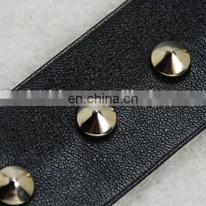 Fashion Punk Style pu Leather Beaded Rivet Lace Trim thumbnail-3