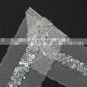 Beautiful Italy Design Sliver Sequin Mesh Lace Trim for Clothes thumbnail-6