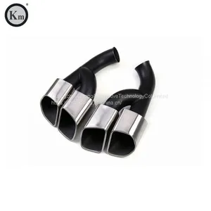 Km for Cayenne Turbo Style 958 2015-2017 Exhaust Tip Exhaust Pipes Muffler Tips Tail Pipe Wire Drawing thumbnail-3