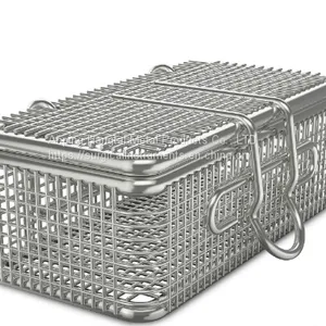 Micro Fine Mesh Baskets With Lids Fine Mesh Boxes With Hinged Removable Lid thumbnail-1