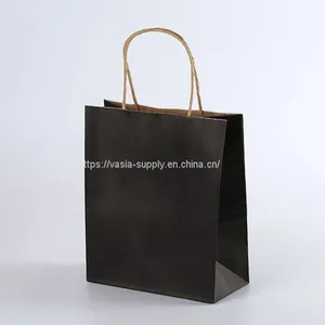 Wholesale Black Paper Bags With Handles With Printed Logo for Party thumbnail-1