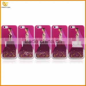 China Supplier Wedding Dress Liquid for Iphone 6 Glitter Cover Case thumbnail-3