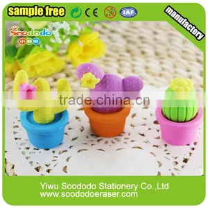 3D Puzzle Rubber Cactus Shaped Erasers for School thumbnail-2