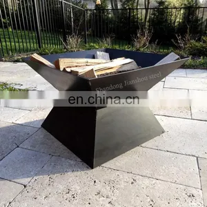 ODM OEM Design Customized Size Outdoor Metal Firepit Square Table Backyard thumbnail-1