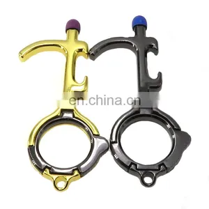 Low MOQ Manufacturer Customised Logo Keychain Gift No Touch Door Opener Bottle Opener Phone Holder thumbnail-4