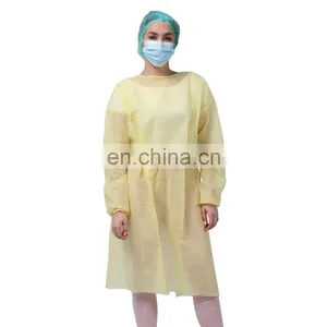 Industry Use Dustproof Laboratory Impervious Disposable Yellow Isolation Cover Gown thumbnail-1