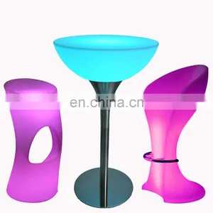 Wireless Illuminated Party Bar Table Modern Glowing Coffee Shop Led Chair Glowing Party Chairs Combination Sofa Rechargeable thumbnail-1