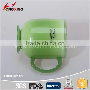 Gift Suitable Printing Double Wall Oval Mug Cup With Handle thumbnail-3