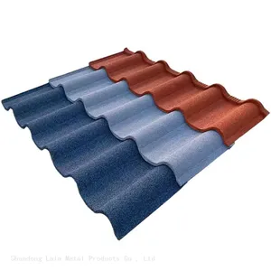 Dark Red Stone Coated Metal Roof Tile Milano Tile for Roof Stone Coating Tiles thumbnail-2