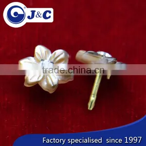 Carved Customized Natural Flower Sea Shell Stud,mother of Pearl Earring thumbnail-3