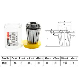High Quality ER25 Spring Clamps Collet Chuck Milling Machine Clamp Set for CNC Milling Lathe Tool or Spindle thumbnail-4