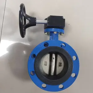D341X PN16 Cast Steel WCB Ductile Iron GGG50 Butterfly Valve Double Eccentric Electric Flange Butterfly Valve thumbnail-3