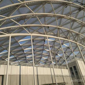 Bent Pipe, Q235b Square and Rectangular Pipe, 200×150×6 Square Tube Keel for Glass Curtain Wall Roof, Welding Materials, Grid Connected Square Grid thumbnail-4