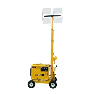 6-Meter Hand-operated Telescopic Mast Silent Diesel Generator Mobile Lighting Tower thumbnail-1