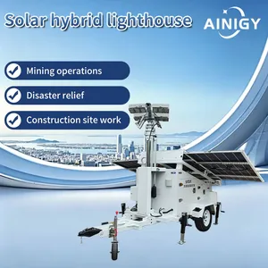 Photovoltaic Hybrid Mobile Light Tower, Solar Energy Storage + Diesel Backup Power Generation, Large‑Area Lighting for Off‑Grid Field Sites thumbnail-1