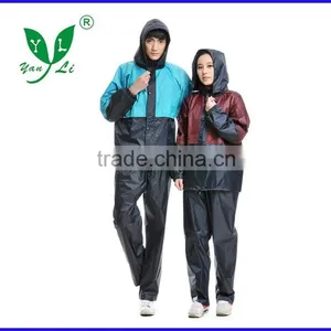 Polyester Adult Leisure Fashion Rain Coat With Pants thumbnail-1