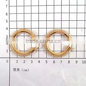 Hollow Gold Jewelry New Arrival 2015 Women Big Hoop Earrings Stainless Steel thumbnail-4