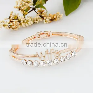 Wedding Jewelry Stainless Steel Love Heart Bangles Bracelet For Wife thumbnail-4
