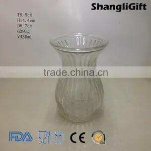 Ribbed Home Decor 430ml Tall Clear Glass Vase thumbnail-1