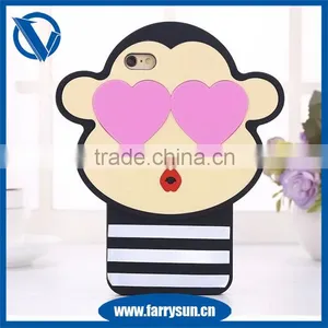 3D Cute Cartoon Soft Silicon Monkey Phone Case For IPhone 6s thumbnail-1