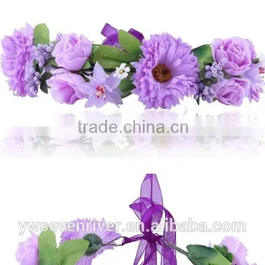 Sweet, Japan and South Korea Color Simulation Daisy Wreath of Cloth Art Tire Headdress Flower Wholesale Wedding Photo Festival o thumbnail-3