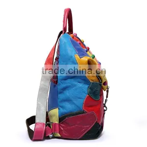 2015 Autumn Top Grain Genuine Leather Backpack Fashion Cattlehide Women Backpack thumbnail-2