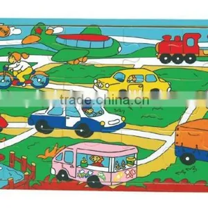 2014 Popular Child Toy Silk Screen Printing 21 Pcs Wild Animal Tree River Design Jigsaw Puzzle Machine thumbnail-3