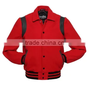 Wholesale Quality College Varsity Baseball Jackets With Folded Collar thumbnail-2
