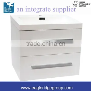 2-Drawers Vanity, Wall Hung Vanity, White Bathroom Vanity K600W thumbnail-1