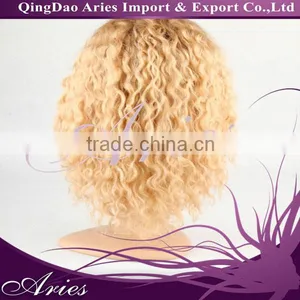 Full Lace European Virgin #24 Natural Blonde Human Hair Wig 12" thumbnail-1