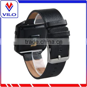 Leather Luxury Watch Band Wrist Strap Bracelet + Metal Frame For Fitbit Blaze thumbnail-2