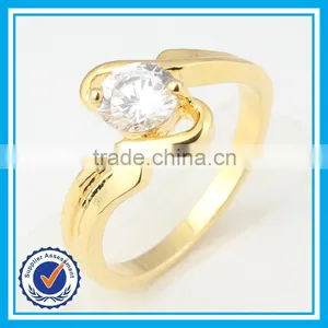 Factory Cheap Wholesale Fashion Zircon Stone Light Weight Gold Ring thumbnail-1
