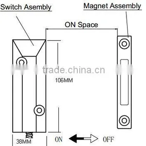 Metal Magnetic Door Alarm Light Contact Reed Switch thumbnail-2