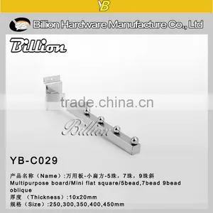 2016 High Quality Chrome-plating Metal Slatwall Square Pipe Display Clothes Hook thumbnail-1