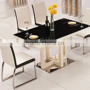 Glass Dining Table and Marble Dining Table Set HD115 thumbnail-2