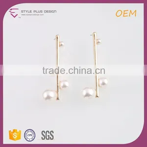 E78053K01 STYLE PLUS Shiny Gold Plate Collection Pearl Designs Stud Earrings for Ladies From Forever 21 Series thumbnail-1