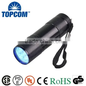 Aluminum Alloy 390NM 9 LED Flashlight Torch thumbnail-1
