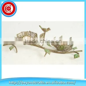Bird's Nest Shape Indoor Decoration Metal Love Bird Candle Holder thumbnail-1