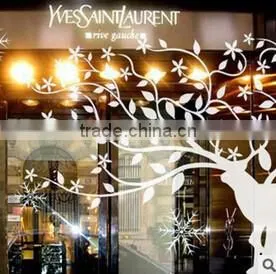 Wallpaper Home Decoration Wall Art Fashion Sticker White Christmas Deer thumbnail-1