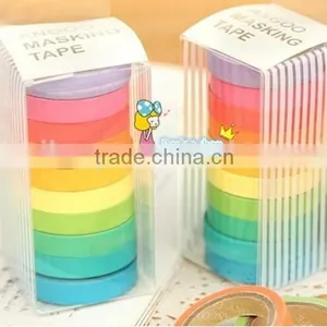 Stock Promotional New High Quality Washi Masking Tape/colorful Candy Adhesive Tape / DIY Sticker Label/wholesale thumbnail-1