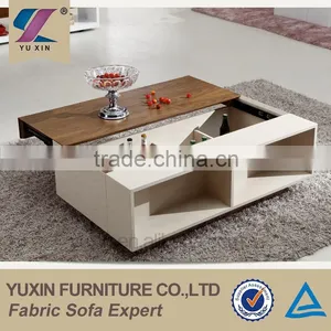 Living Room Furniture Tea Table Design,modern Wood and Glass Coffee Table With Storage thumbnail-3