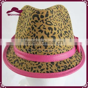 Unisex Fedora Short Brim Leopard Pattern Printed Hat thumbnail-2